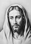 Jesus Portrait Canvas Wall Art – Minimalist Christian Decor for Peaceful Home & Spiritual Reflection | CV01
