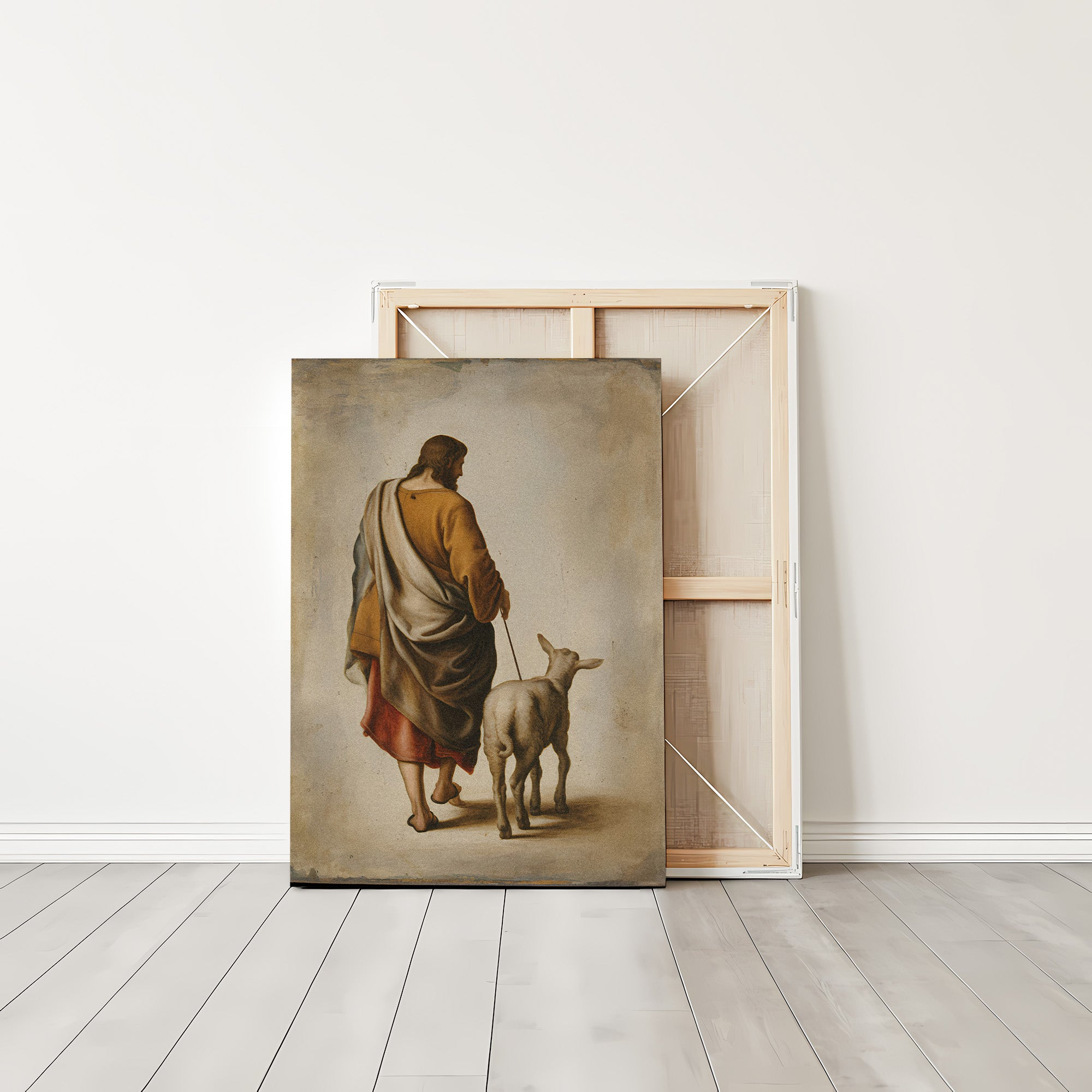 Jesus Shepherd Canvas Wall Art – Christian Wall Decor Symbol of Guidance, Faith & Protection (Psalm Inspired) | CV03