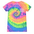 Monogrammed Tie Dye Ladies V-Neck Tee