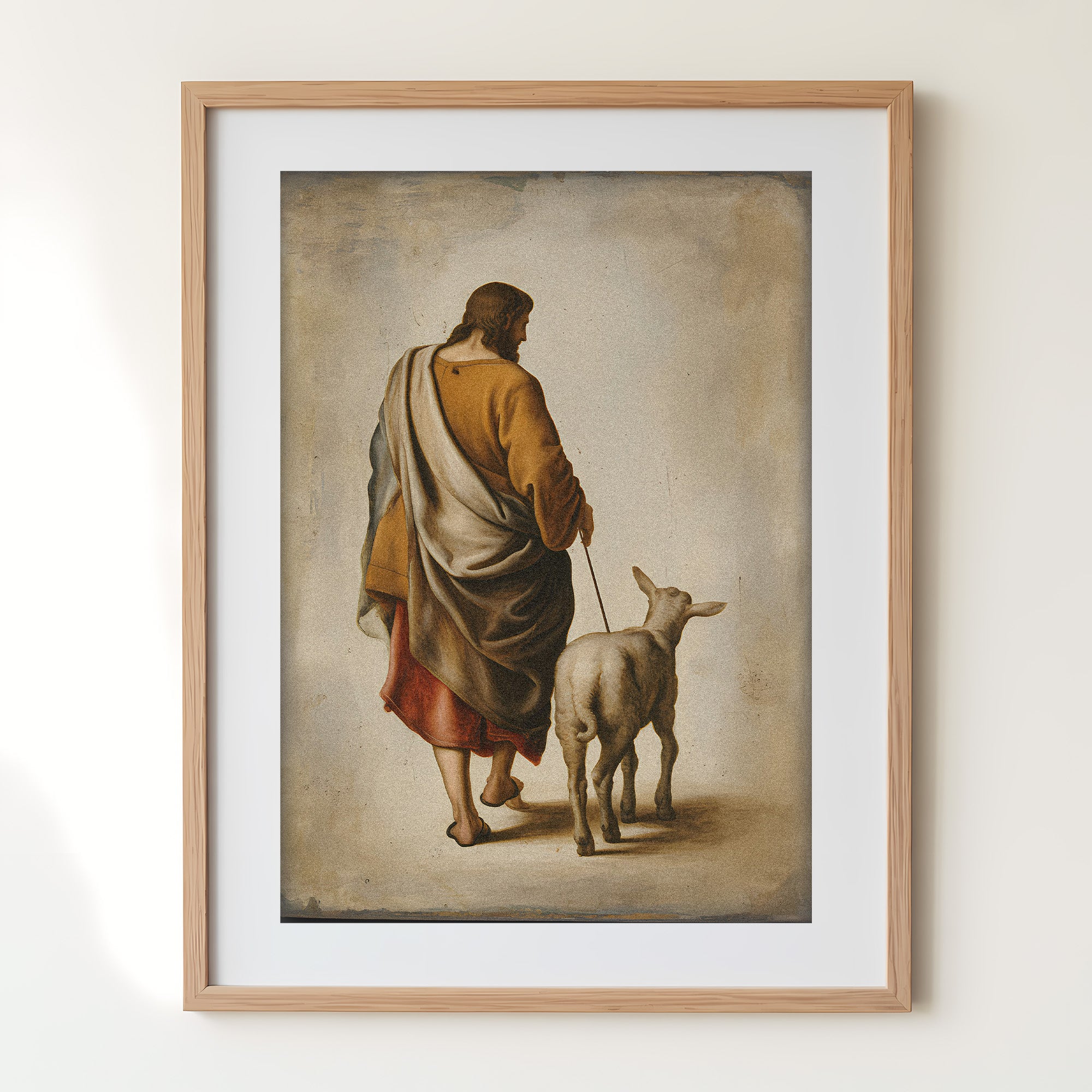 Jesus Shepherd Canvas Wall Art – Christian Wall Decor Symbol of Guidance, Faith & Protection (Psalm Inspired) | CV03