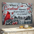 Cardinal, Christmas Tree, Snow Day, When a cardinal appears in your yard It's a visitor from heaven - Heaven Landscape Canvas Prints, Wall Art
