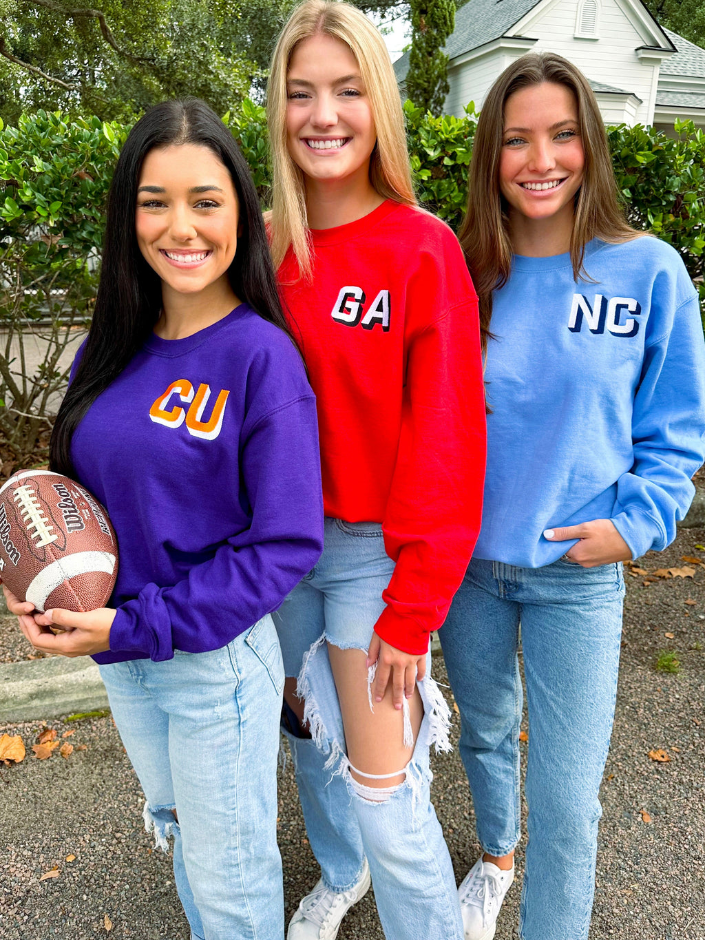 Personalized Shadow Block Initials Crewneck Sweatshirt