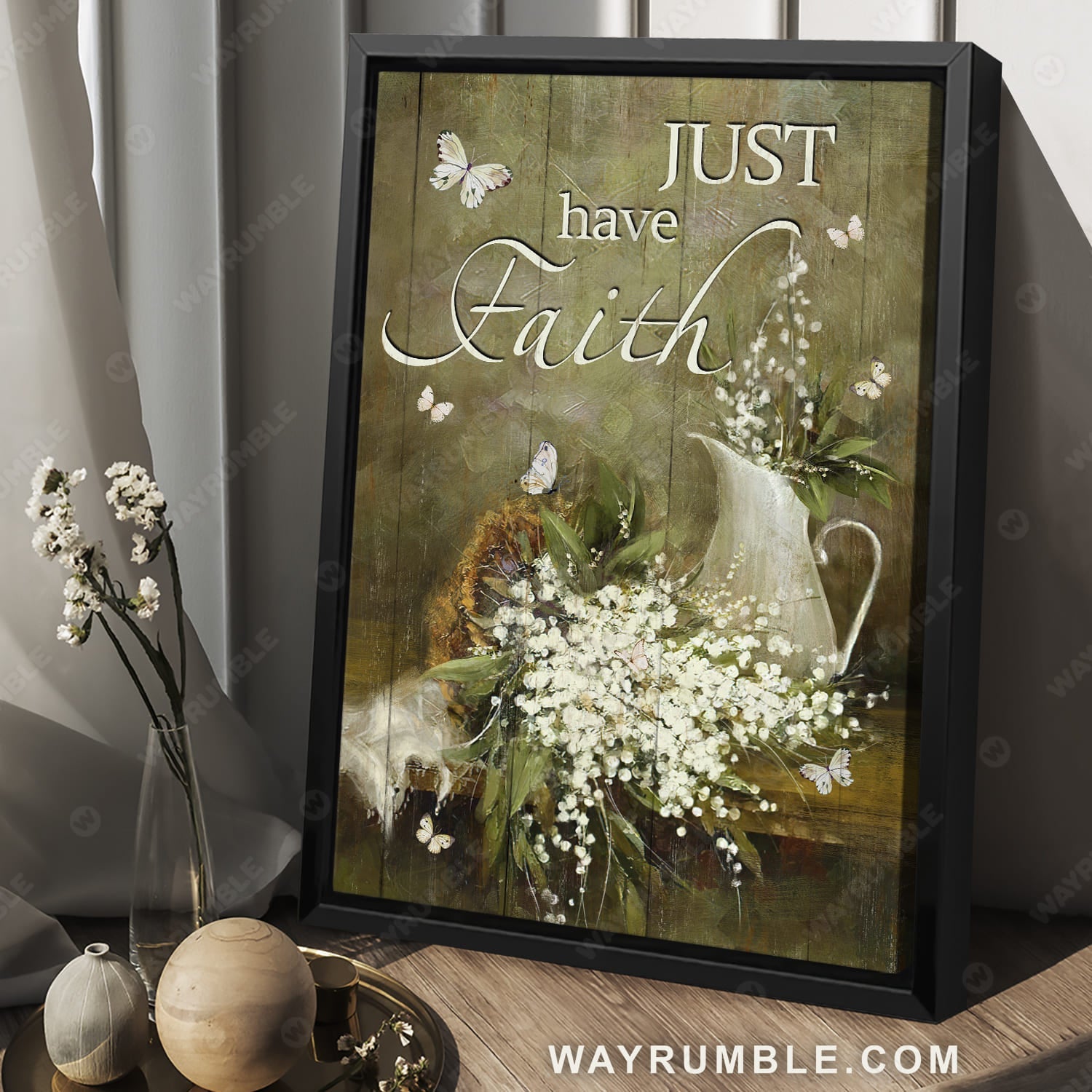 Vintage painting, Baby flower, Still art, Just have faith - Jesus Portrait Canvas Prints, Wall Art