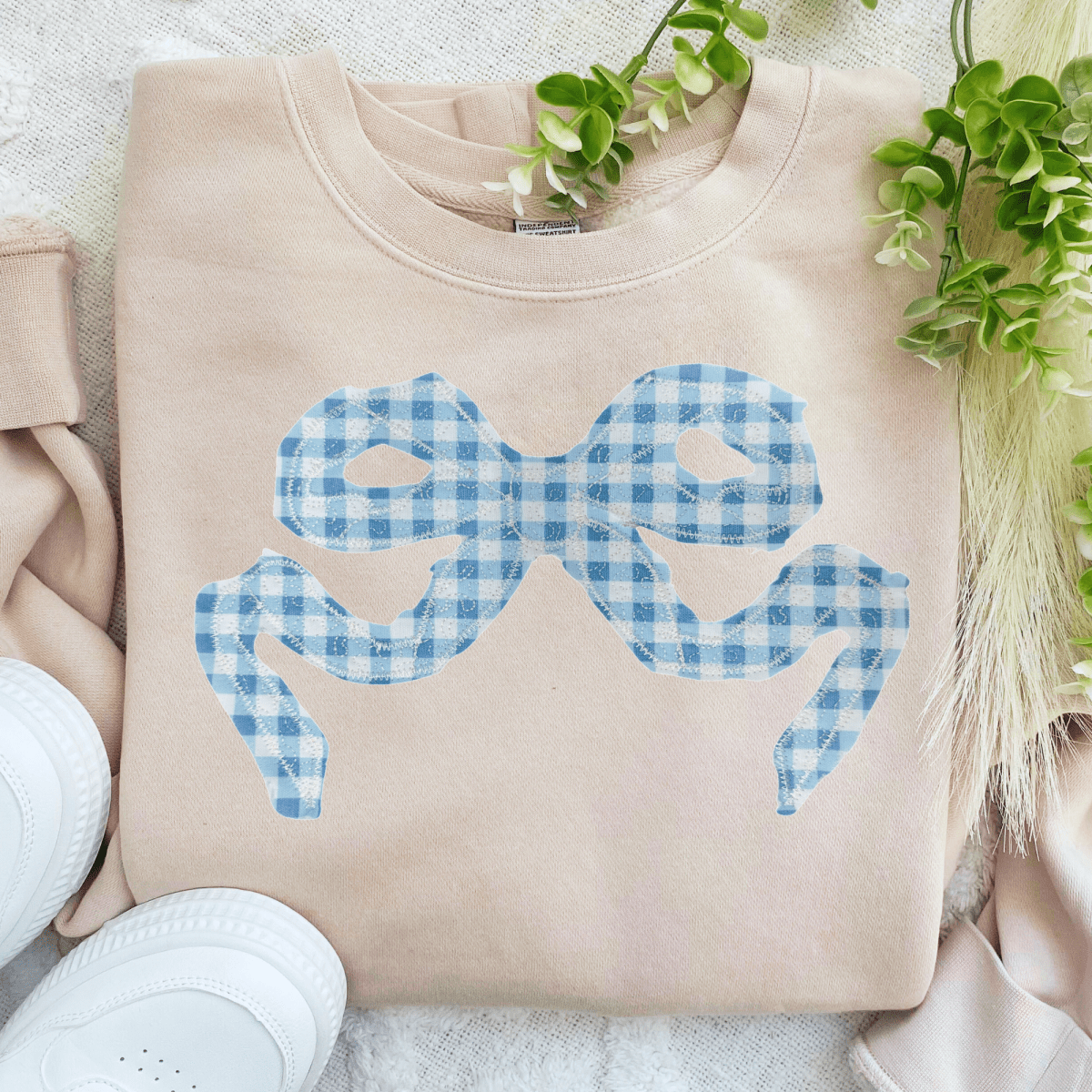 'Blue Gingham' Appliqué Stitch Cozy Crew