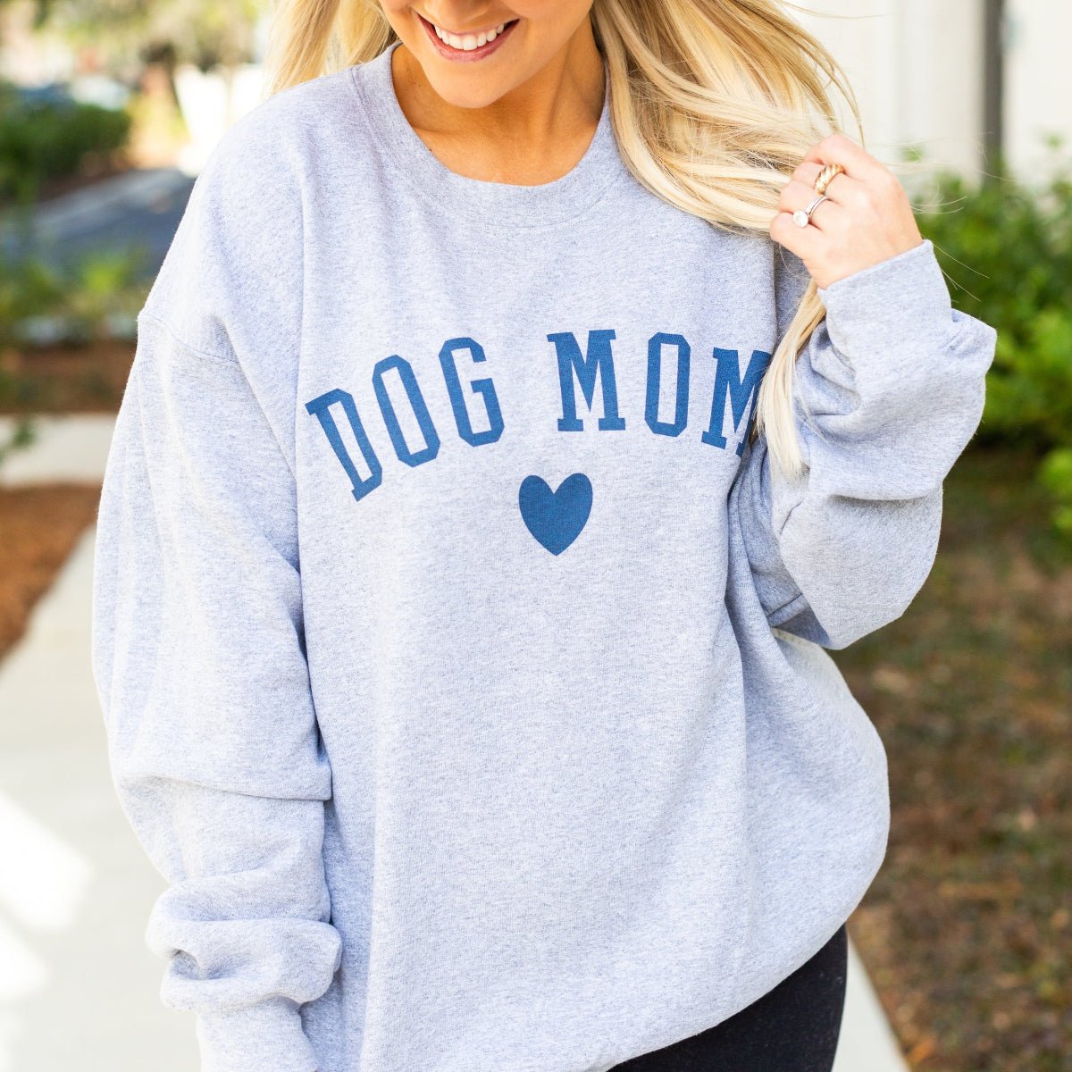 'Dog Mom At Heart' Crewneck Sweatshirt