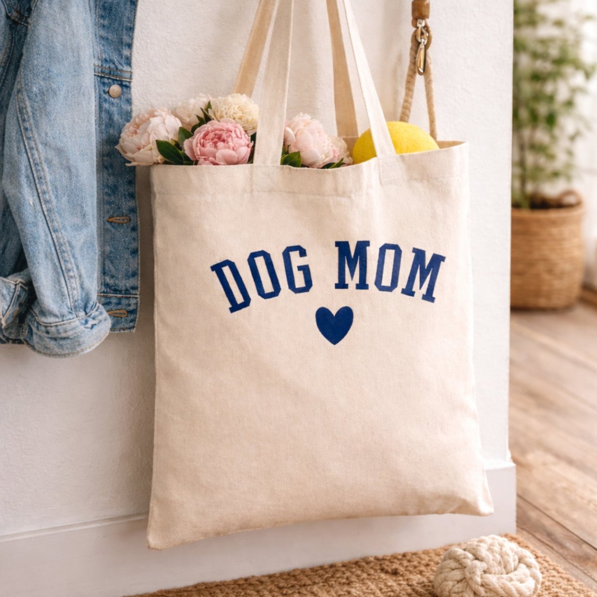 'Dog Mom At Heart' Jumbo Tote (FREE $50+)