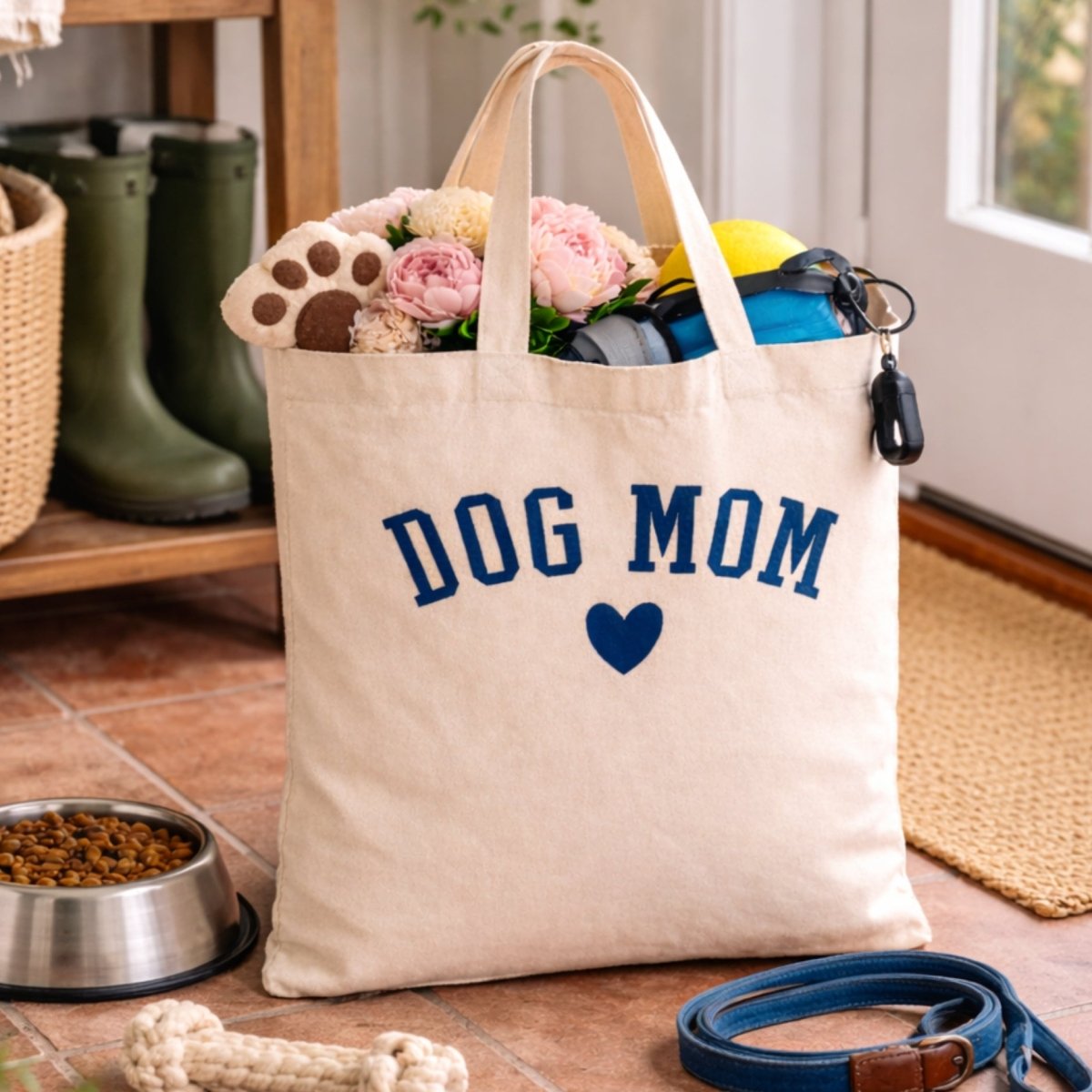 'Dog Mom At Heart' Jumbo Tote (FREE $50+)