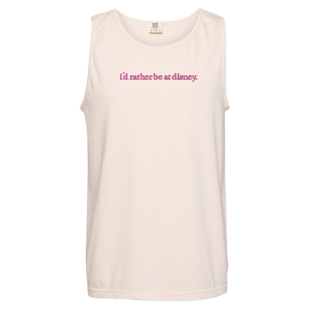 Embroidered 'I'd Rather Be At Disney' Tank Top