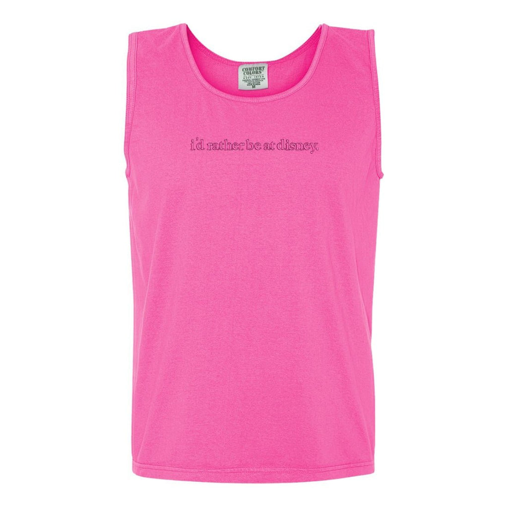 Embroidered 'I'd Rather Be At Disney' Tank Top