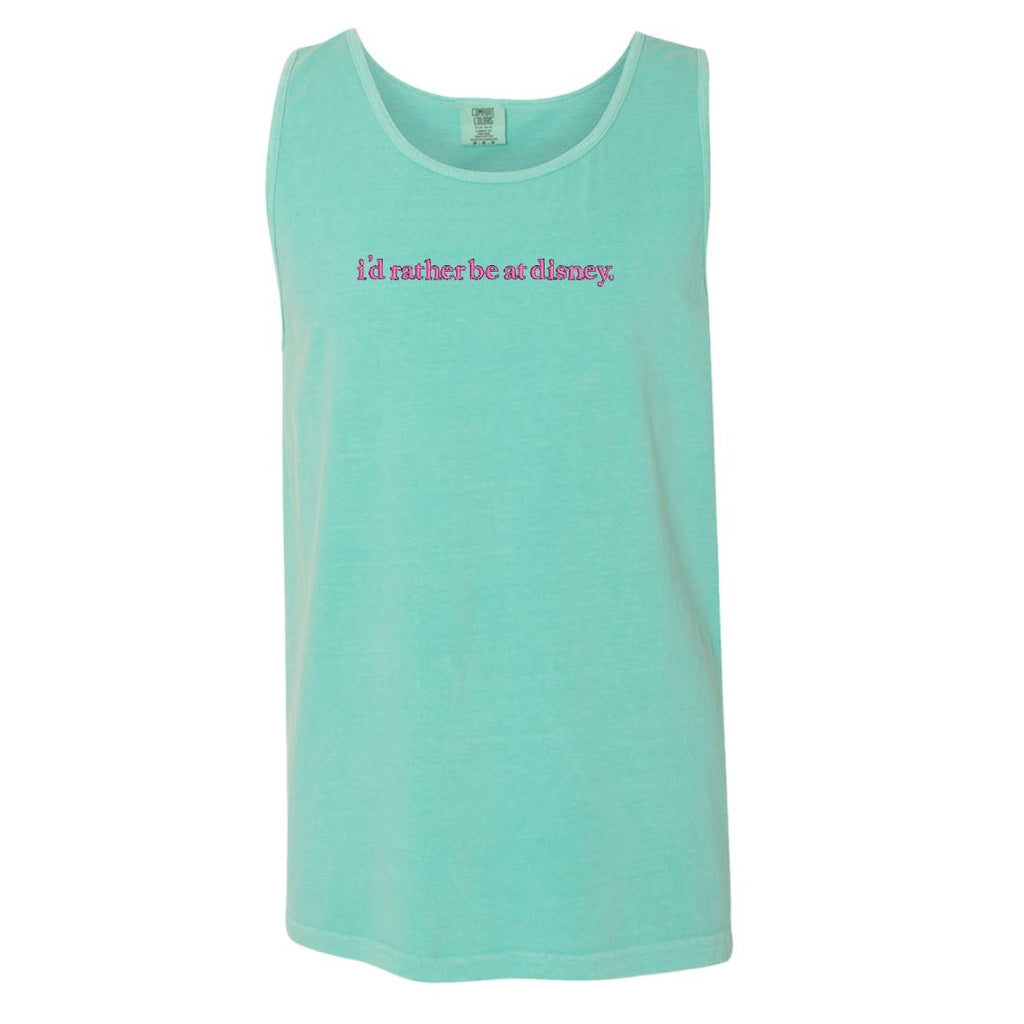 Embroidered 'I'd Rather Be At Disney' Tank Top