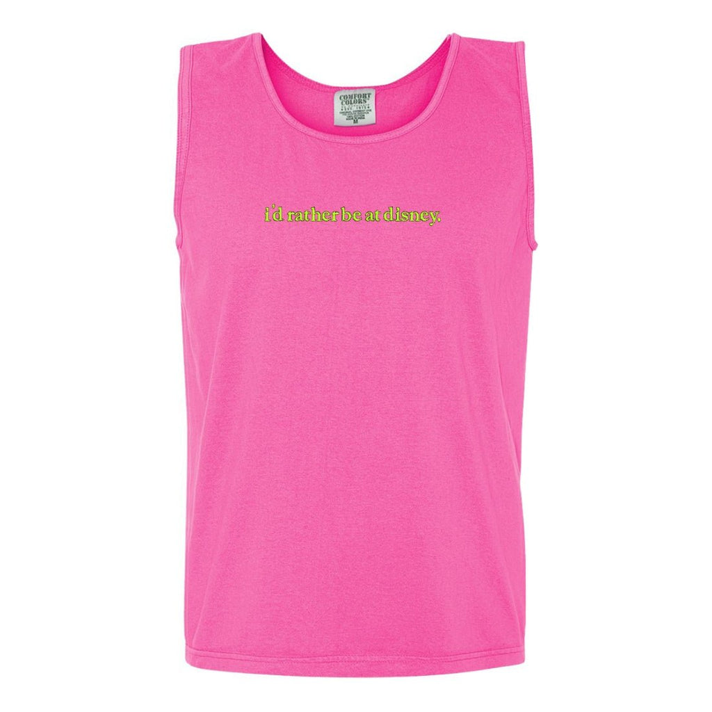 Embroidered 'I'd Rather Be At Disney' Tank Top