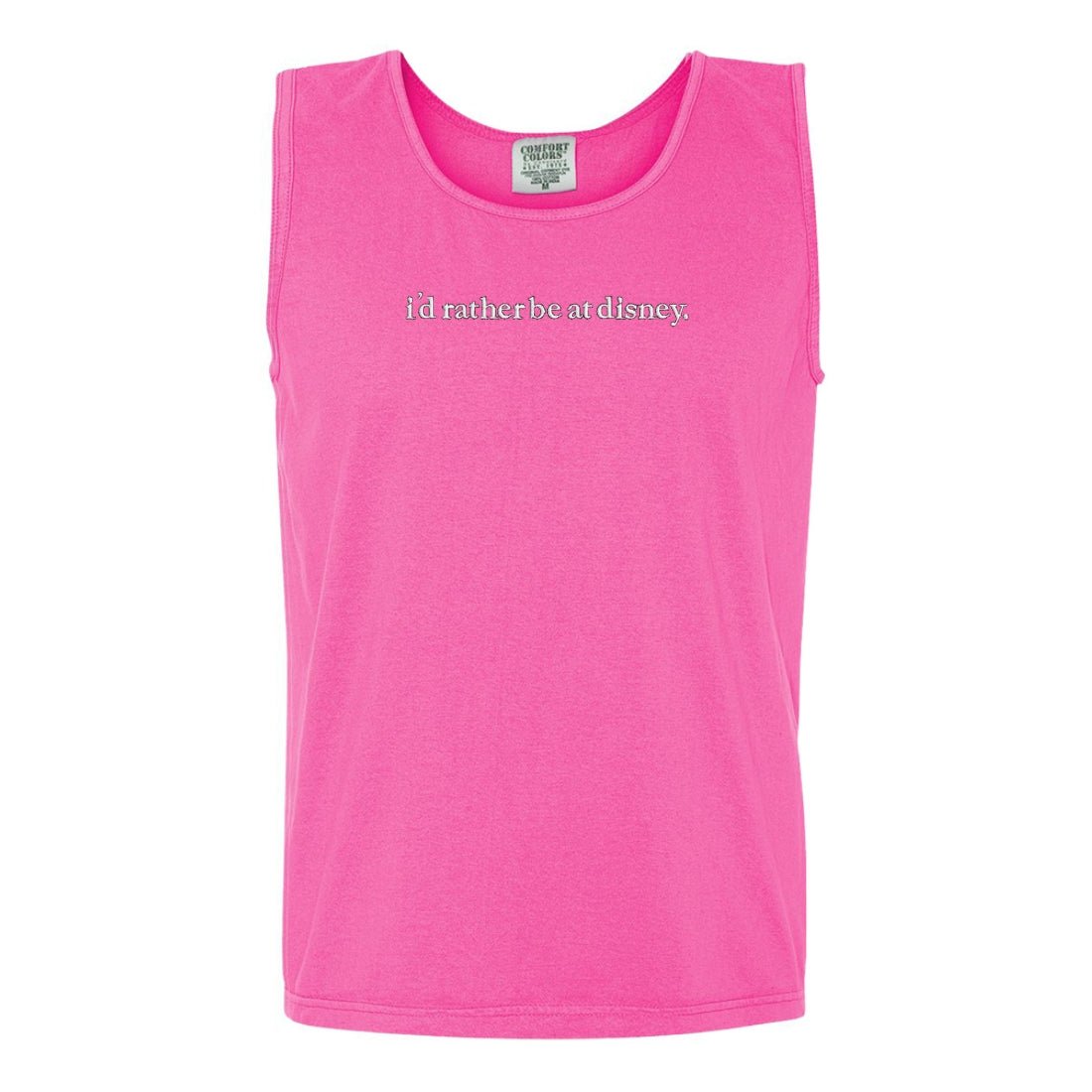 Embroidered 'I'd Rather Be At Disney' Tank Top