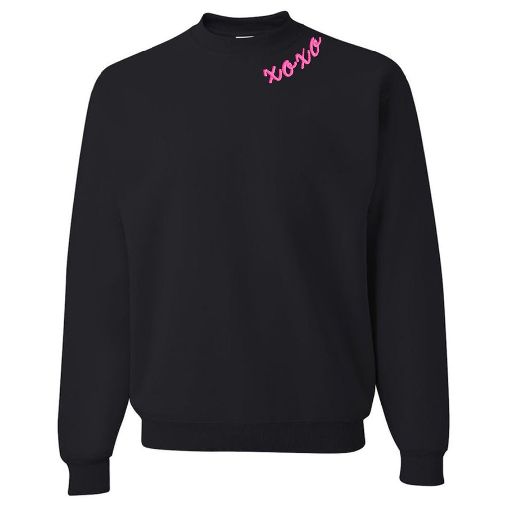 'XOXO Kisses' Embroidered Collar Wrap Sweatshirt