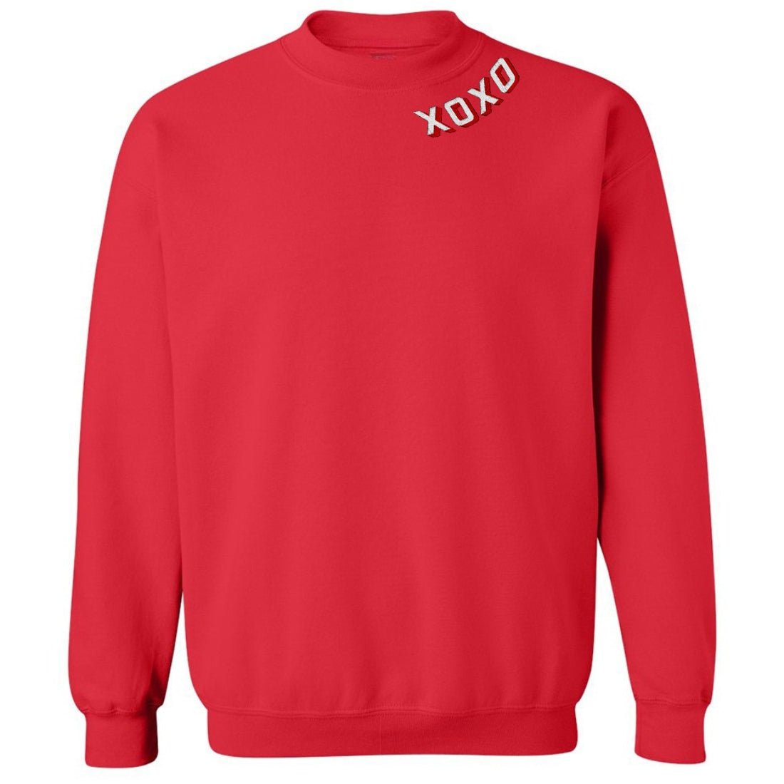 'XOXO Kisses' Embroidered Collar Wrap Sweatshirt