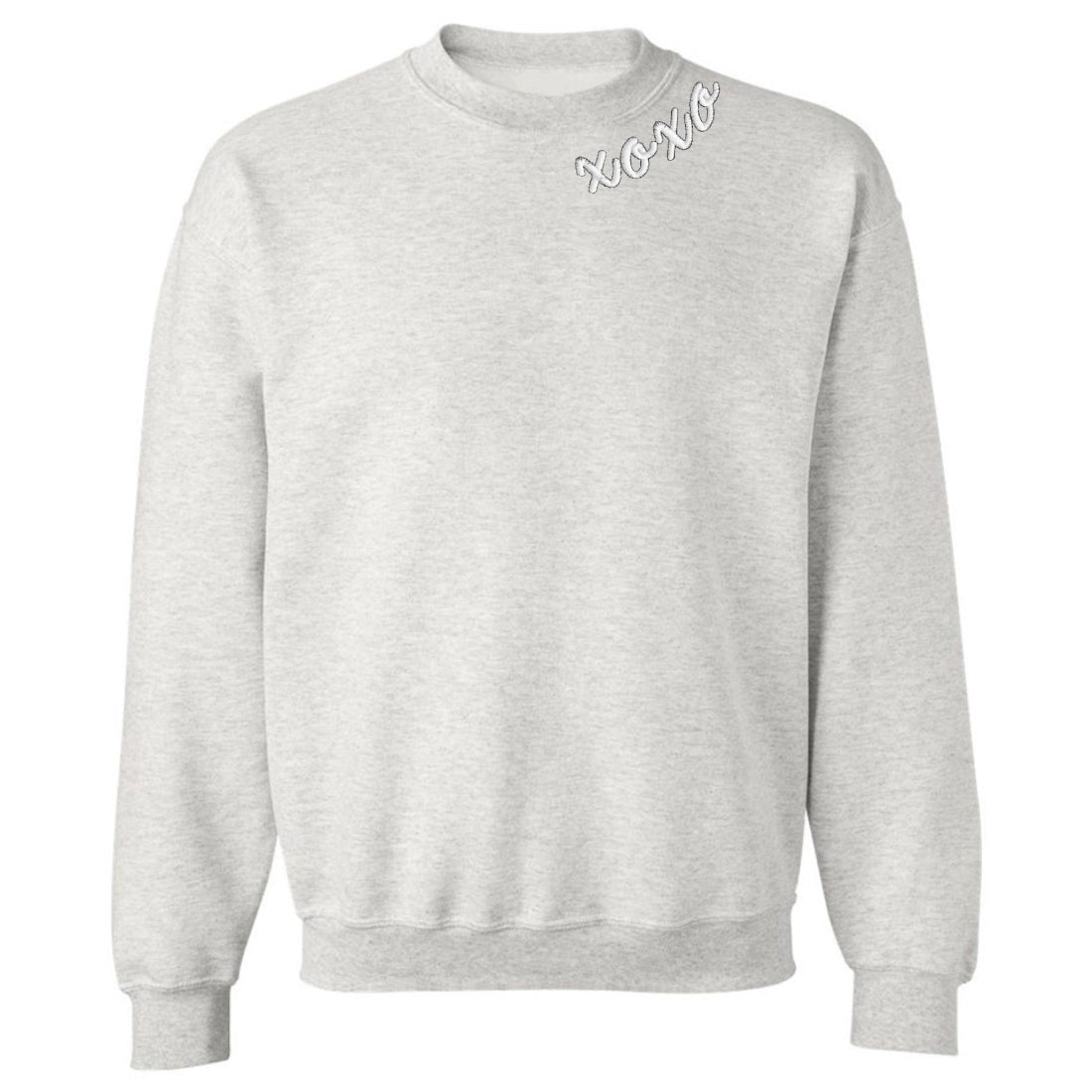 'XOXO Kisses' Embroidered Collar Wrap Sweatshirt