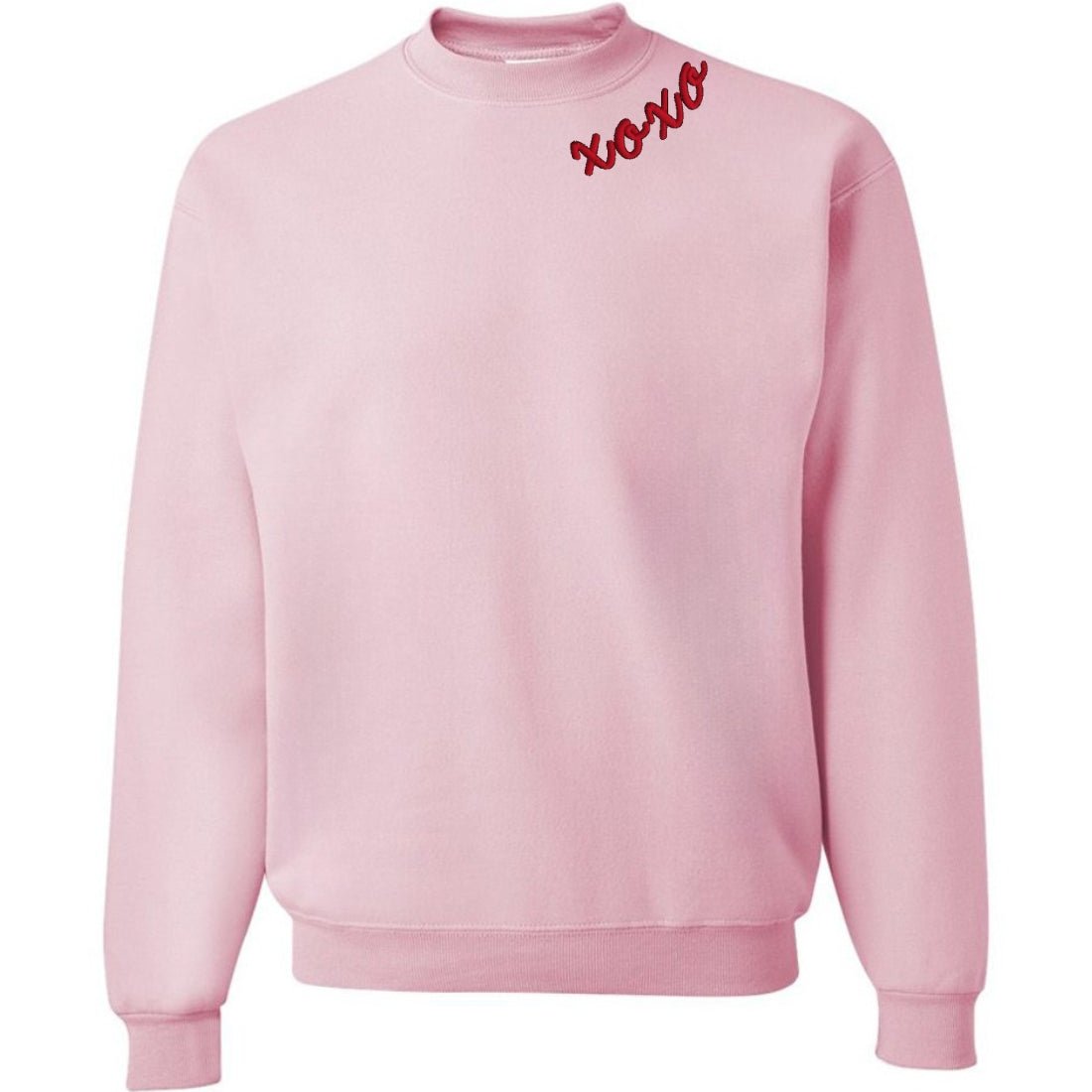 'XOXO Kisses' Embroidered Collar Wrap Sweatshirt