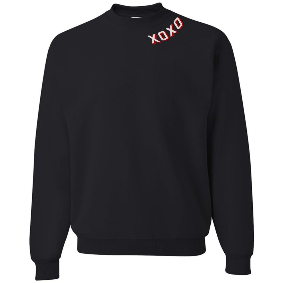 'XOXO Kisses' Embroidered Collar Wrap Sweatshirt