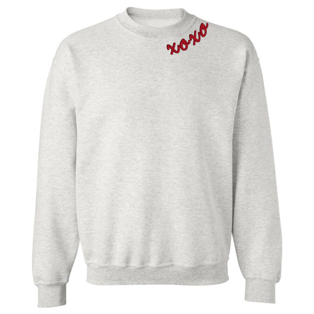 'XOXO Kisses' Embroidered Collar Wrap Sweatshirt
