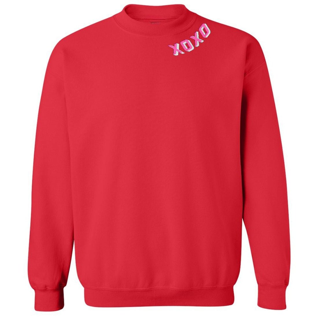 'XOXO Kisses' Embroidered Collar Wrap Sweatshirt