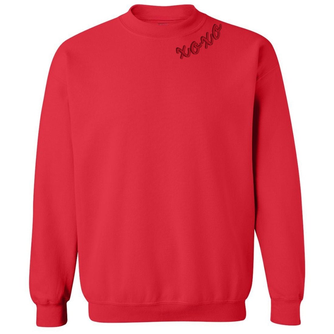'XOXO Kisses' Embroidered Collar Wrap Sweatshirt
