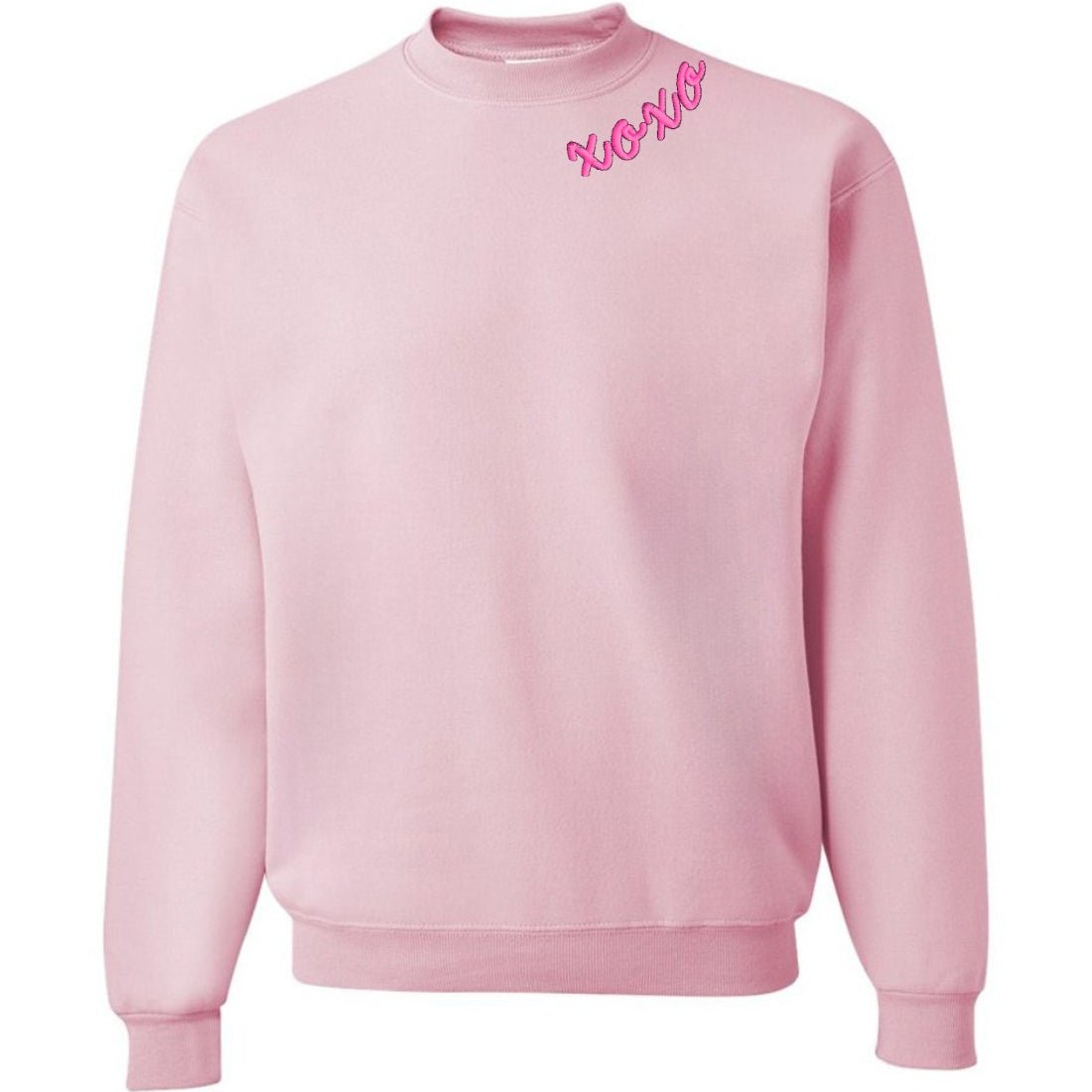 'XOXO Kisses' Embroidered Collar Wrap Sweatshirt