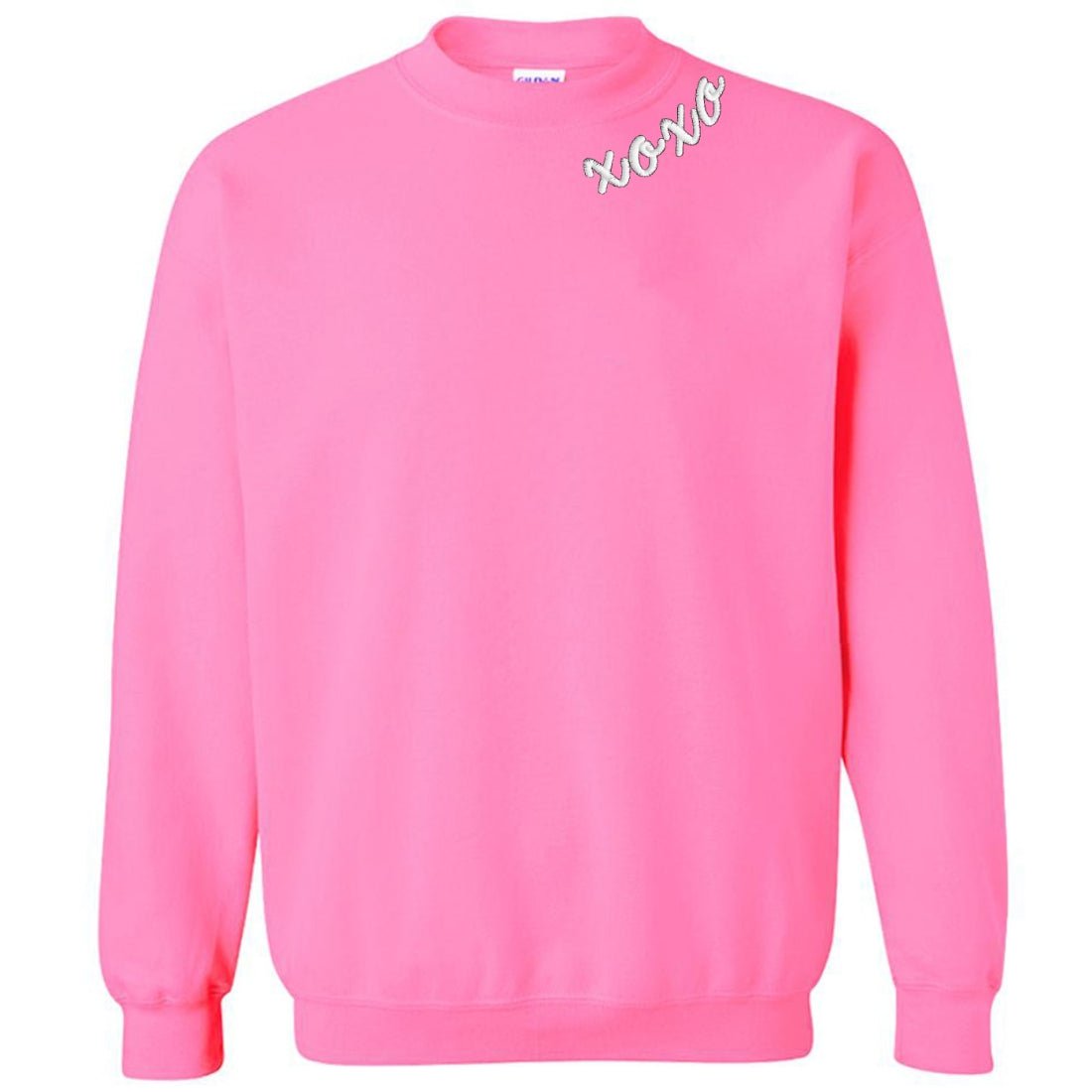 'XOXO Kisses' Embroidered Collar Wrap Sweatshirt