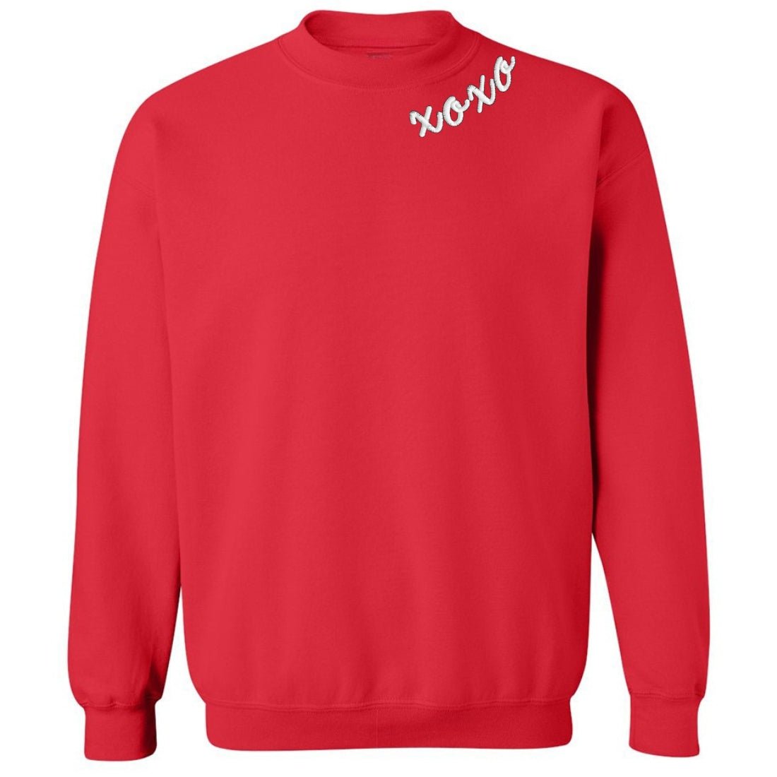 'XOXO Kisses' Embroidered Collar Wrap Sweatshirt