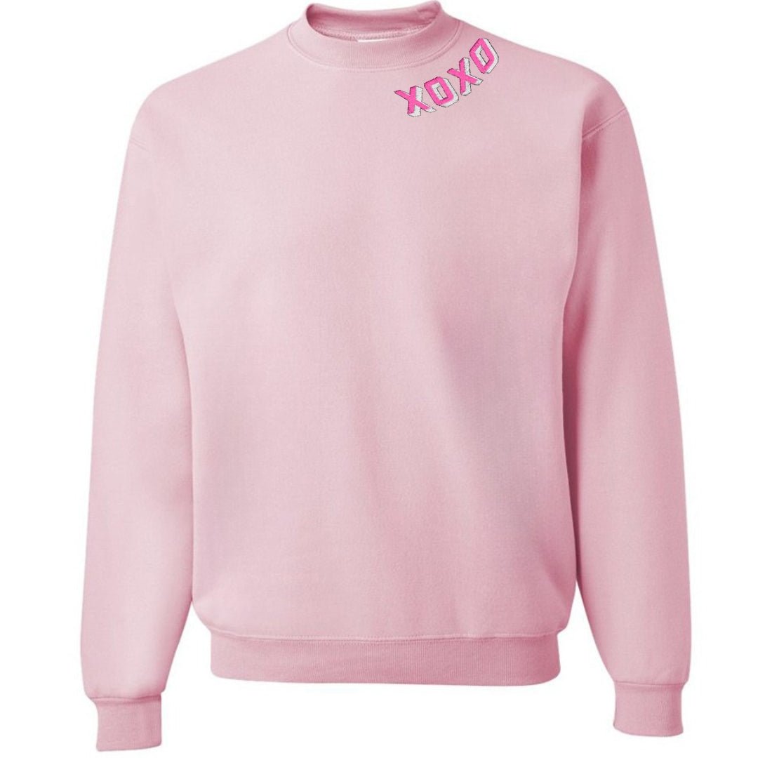 'XOXO Kisses' Embroidered Collar Wrap Sweatshirt