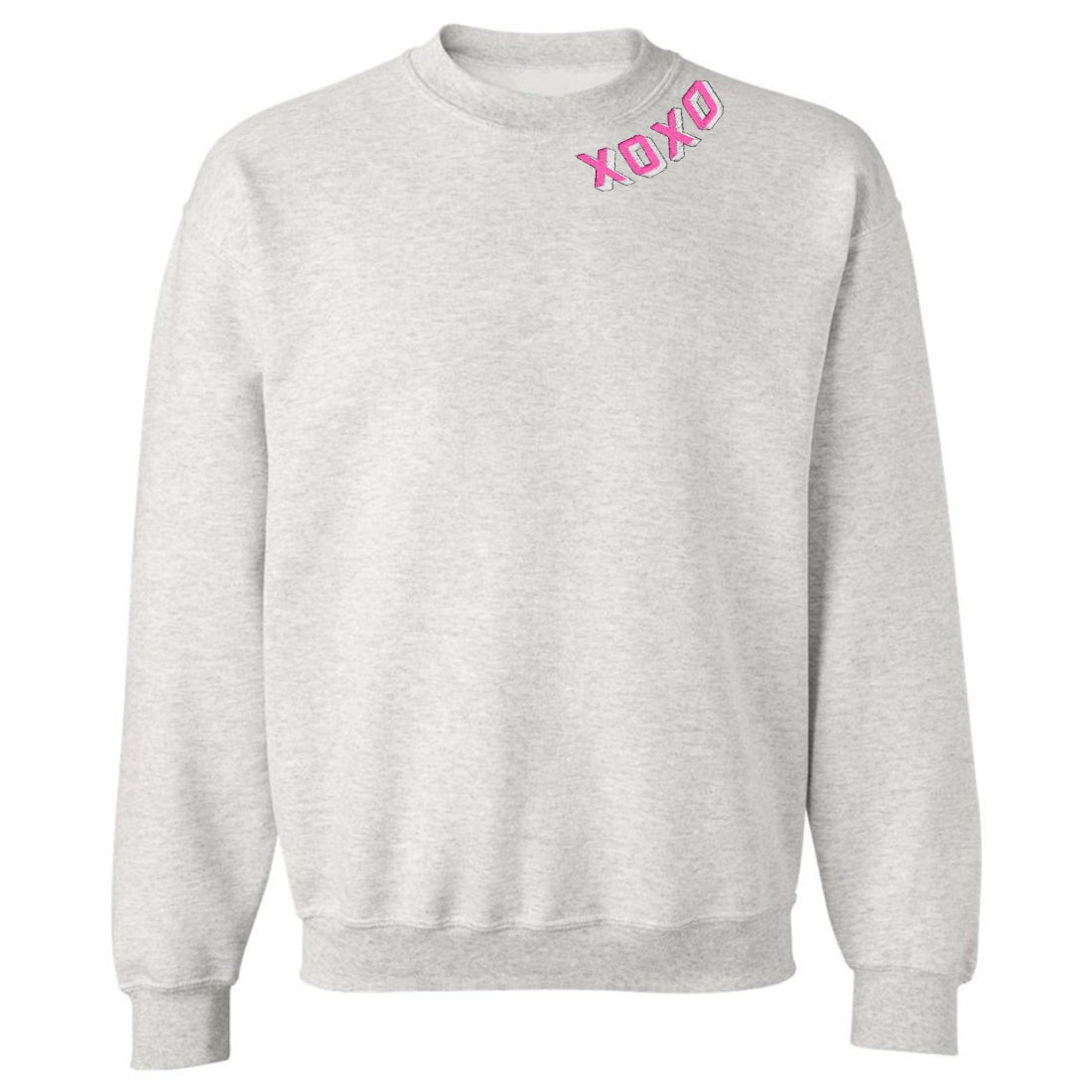 'XOXO Kisses' Embroidered Collar Wrap Sweatshirt