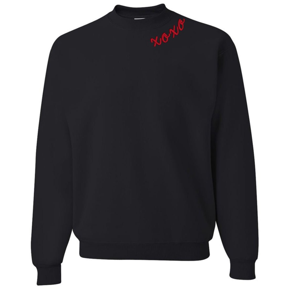 'XOXO Kisses' Embroidered Collar Wrap Sweatshirt