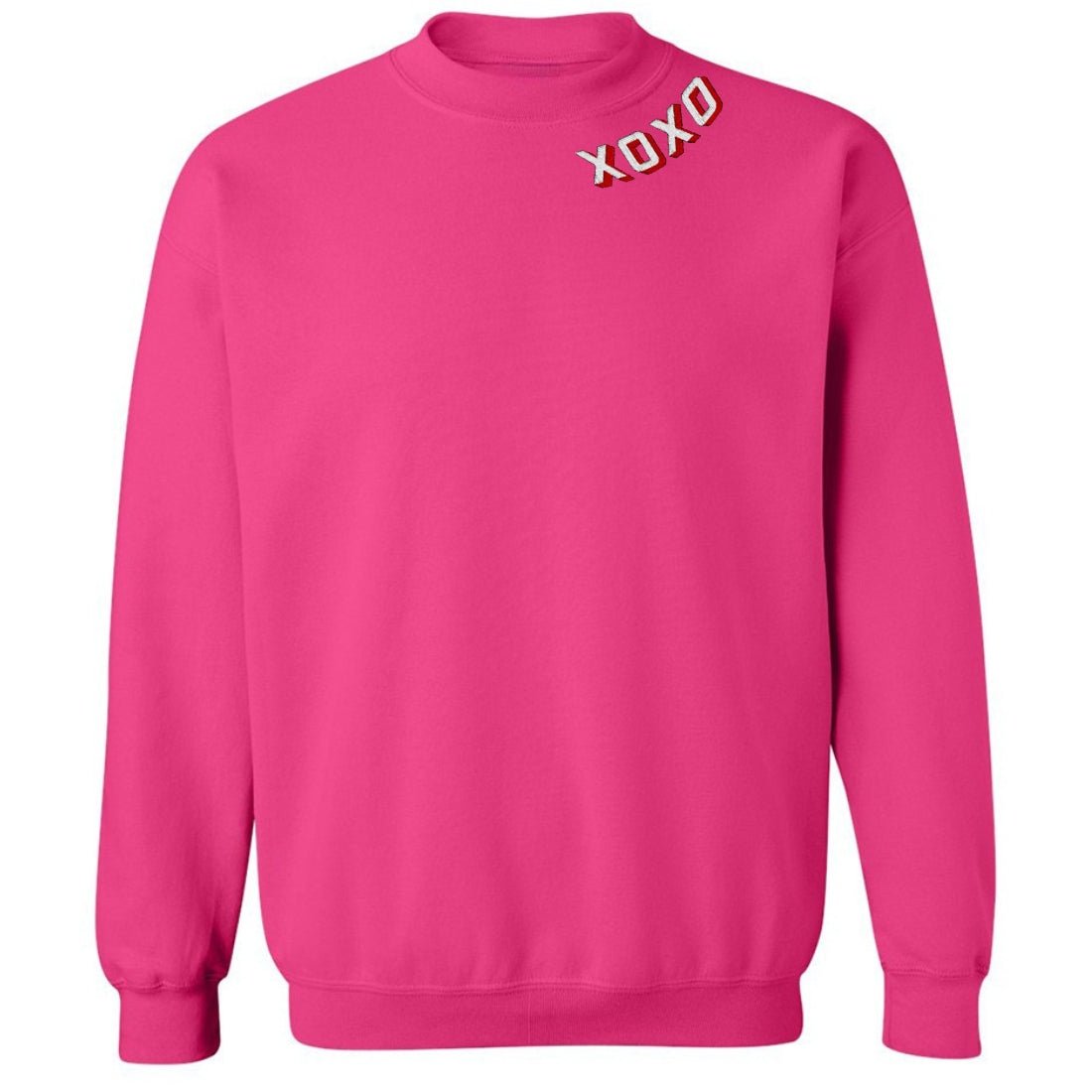 'XOXO Kisses' Embroidered Collar Wrap Sweatshirt