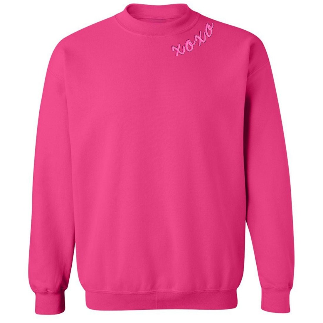 'XOXO Kisses' Embroidered Collar Wrap Sweatshirt