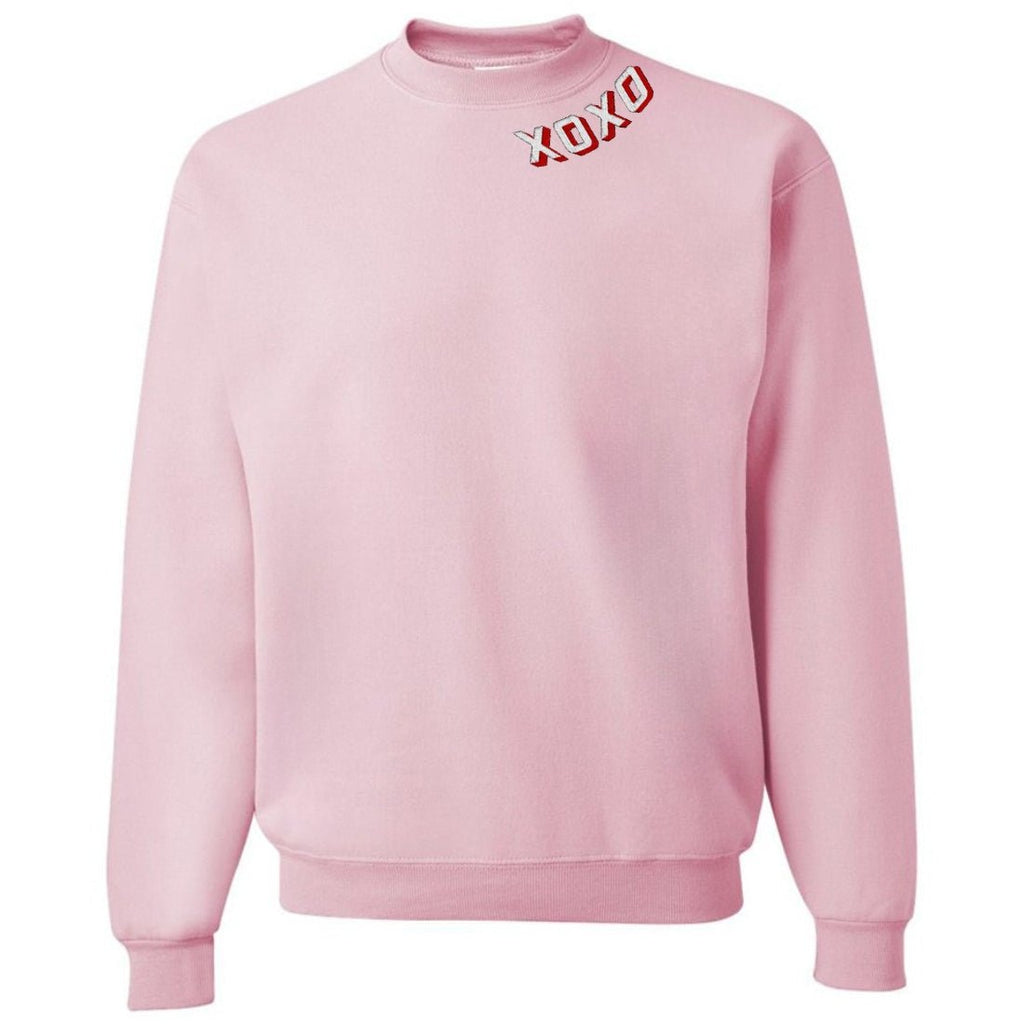 'XOXO Kisses' Embroidered Collar Wrap Sweatshirt