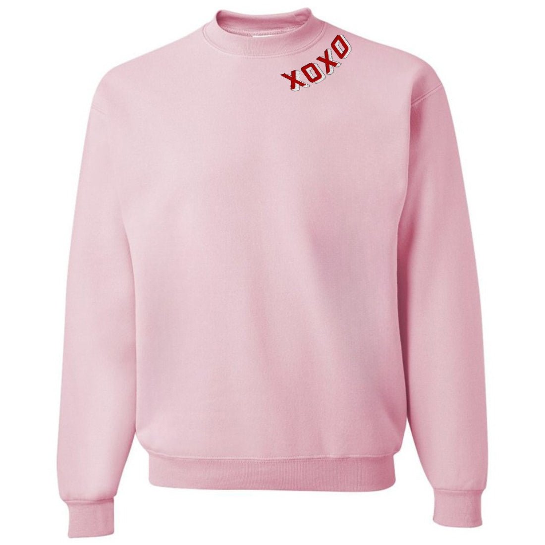 'XOXO Kisses' Embroidered Collar Wrap Sweatshirt