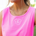 Initialed Neon Pink 'Magic Ears' Tank Top