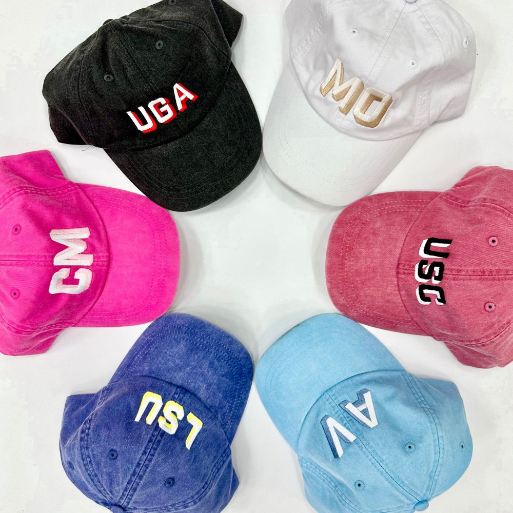 Personalized Shadow Block Initials Baseball Hat