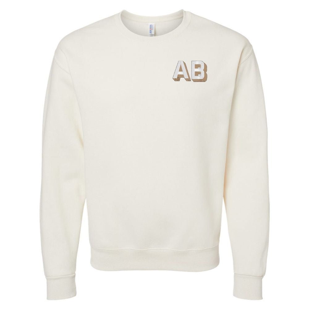 Personalized Shadow Block Initials Crewneck Sweatshirt