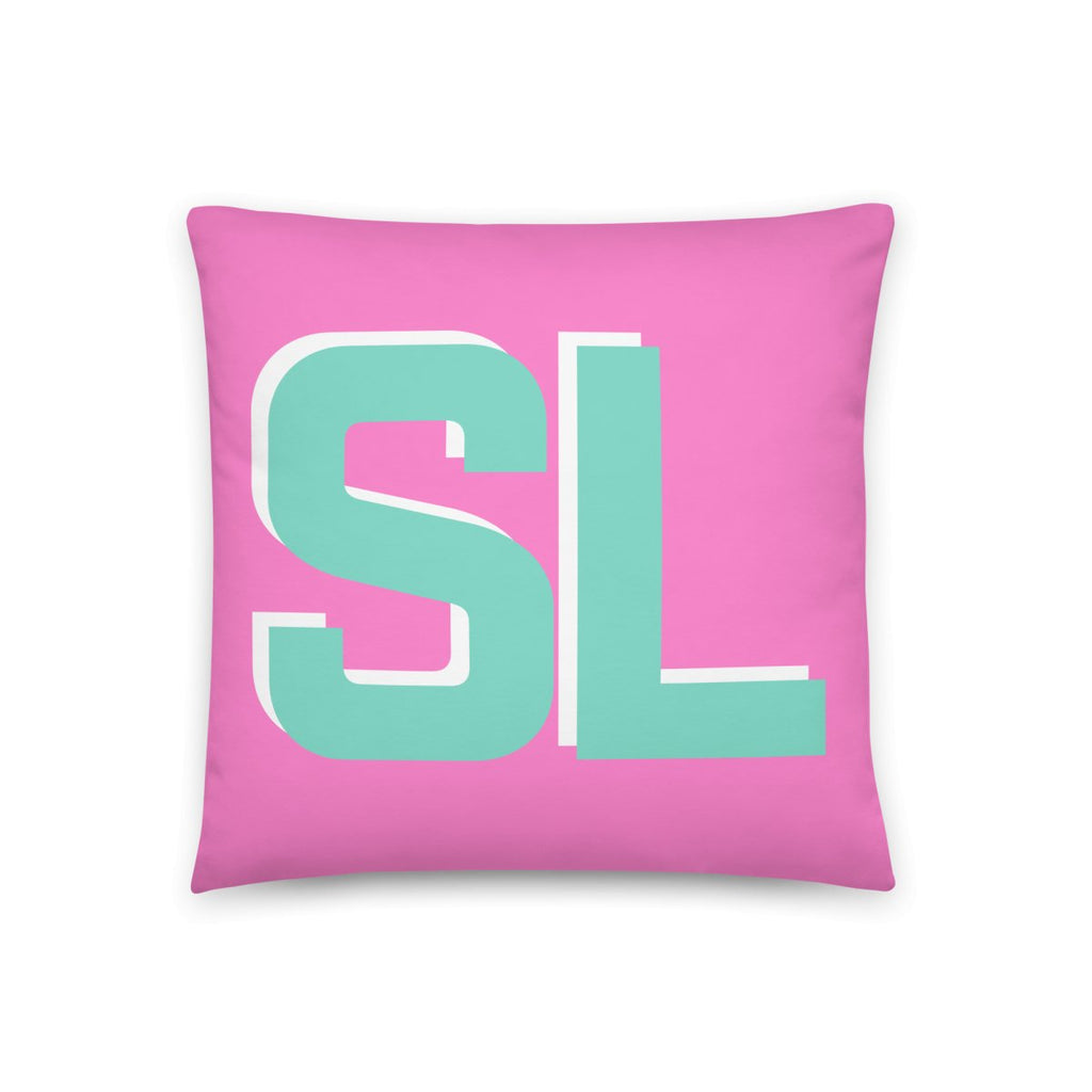 Personalized Shadow Block Initials Pillow Case + Pillow