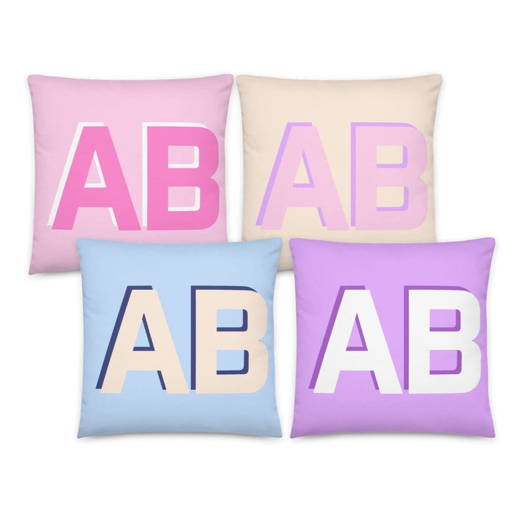Personalized Shadow Block Initials Pillow Case + Pillow