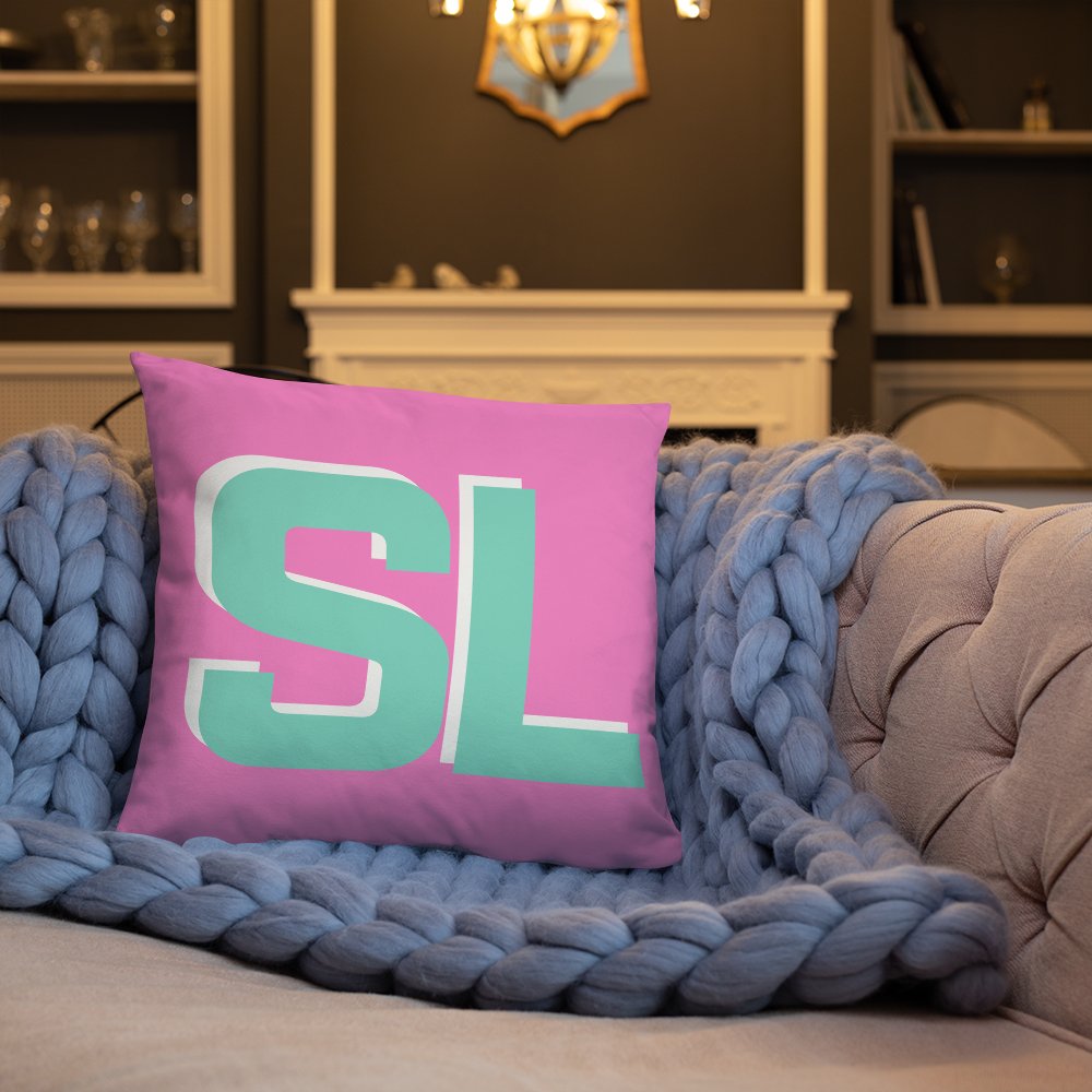 Personalized Shadow Block Initials Pillow Case + Pillow