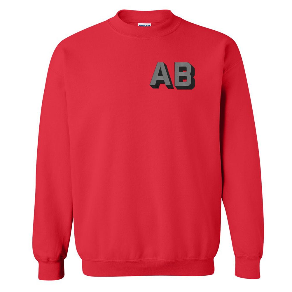Personalized Shadow Block Initials 'Team Color' Sweatshirt