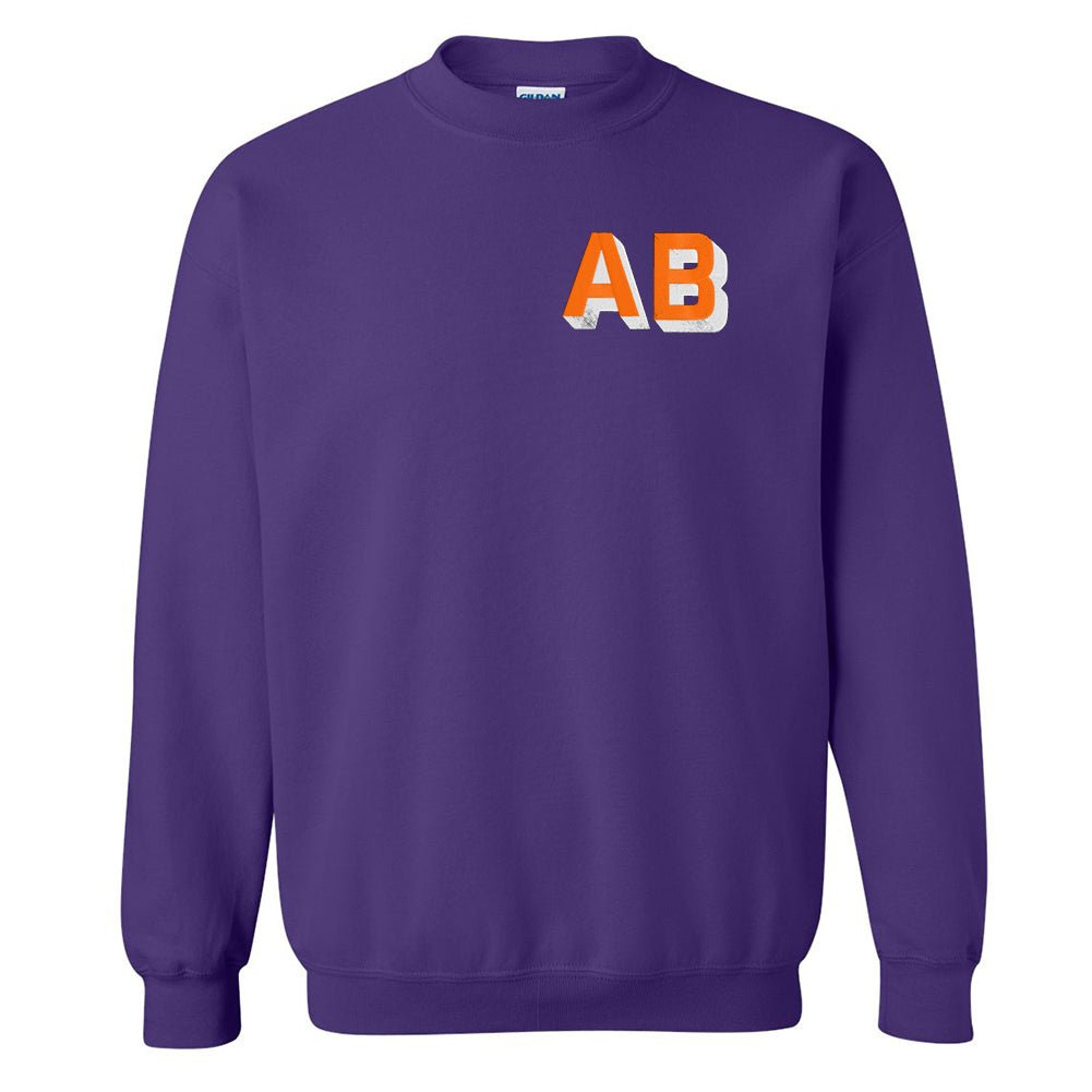 Personalized Shadow Block Initials 'Team Color' Sweatshirt