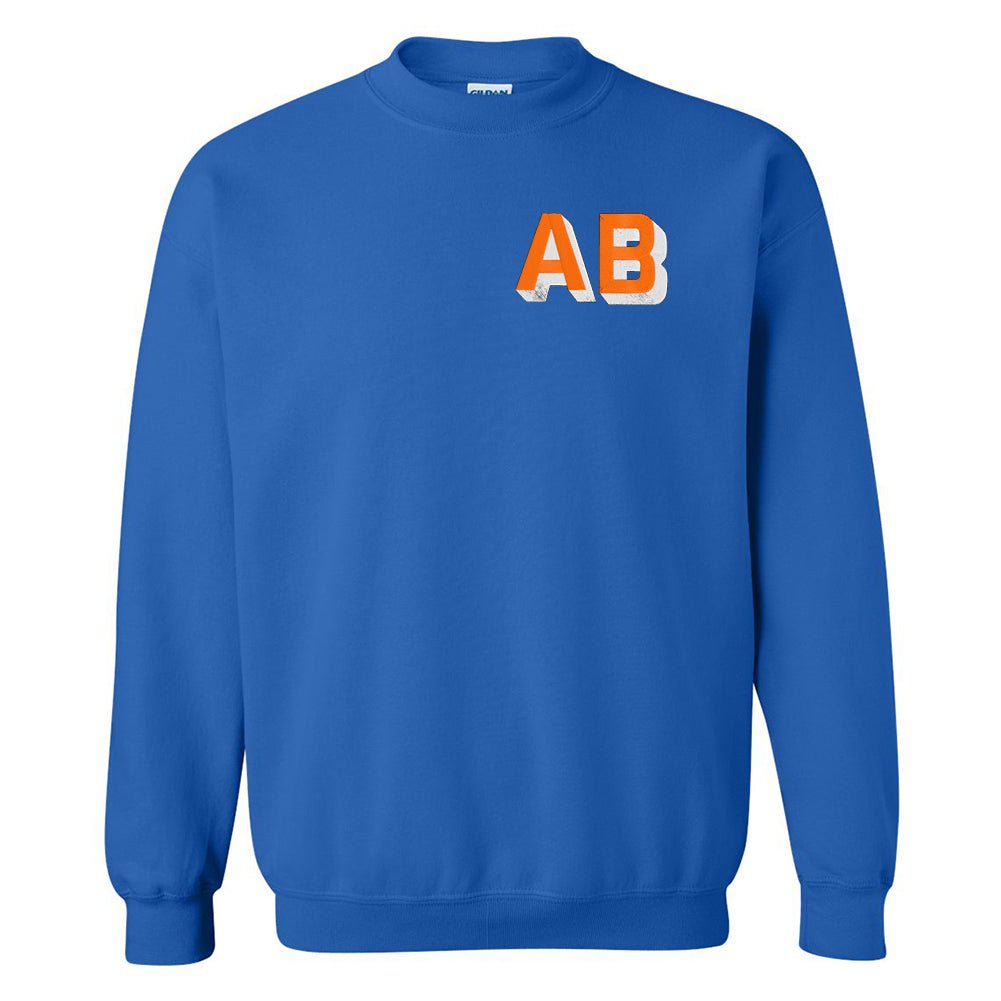 Personalized Shadow Block Initials 'Team Color' Sweatshirt