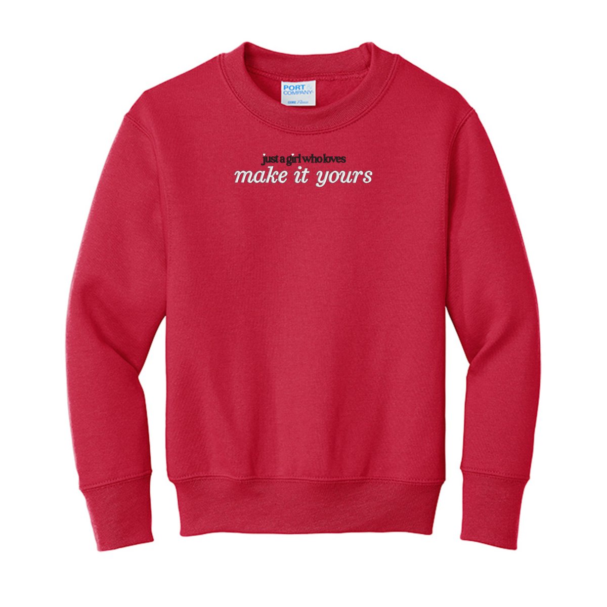Kids Make It Yours™ 'Just A Girl Who Loves' Crewneck Sweatshirt