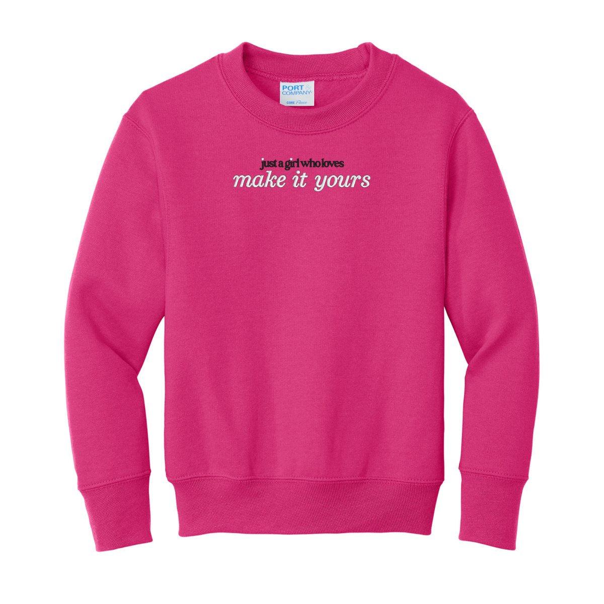 Kids Make It Yours™ 'Just A Girl Who Loves' Crewneck Sweatshirt