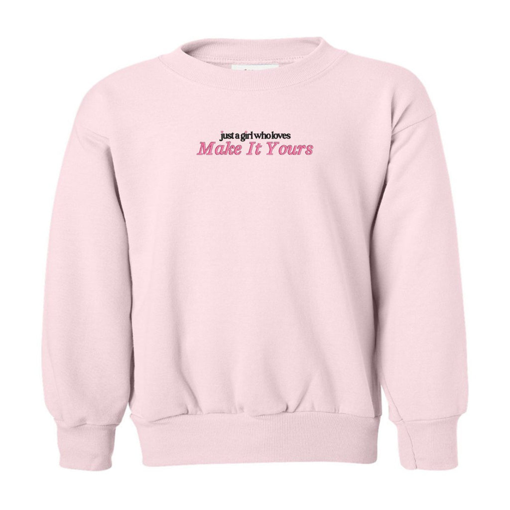 Kids Make It Yours™ 'Just A Girl Who Loves' Crewneck Sweatshirt