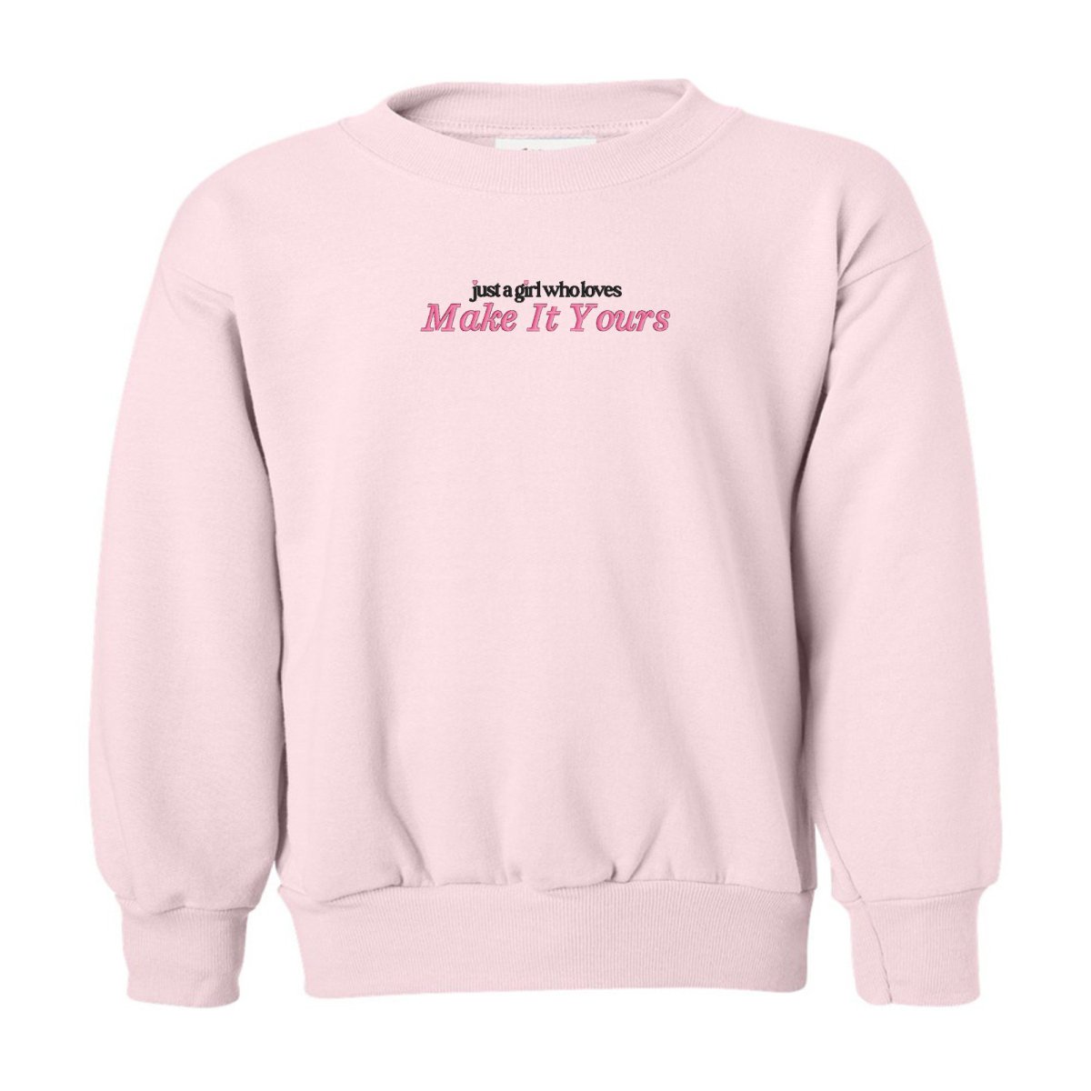 Kids Make It Yours™ 'Just A Girl Who Loves' Crewneck Sweatshirt