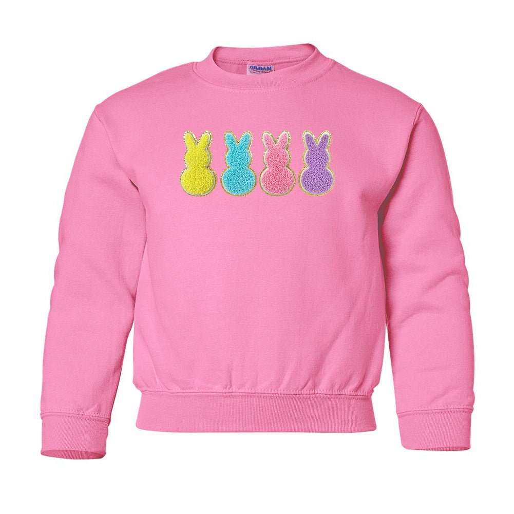 Kids Peeps Letter Patch Crewneck Sweatshirt
