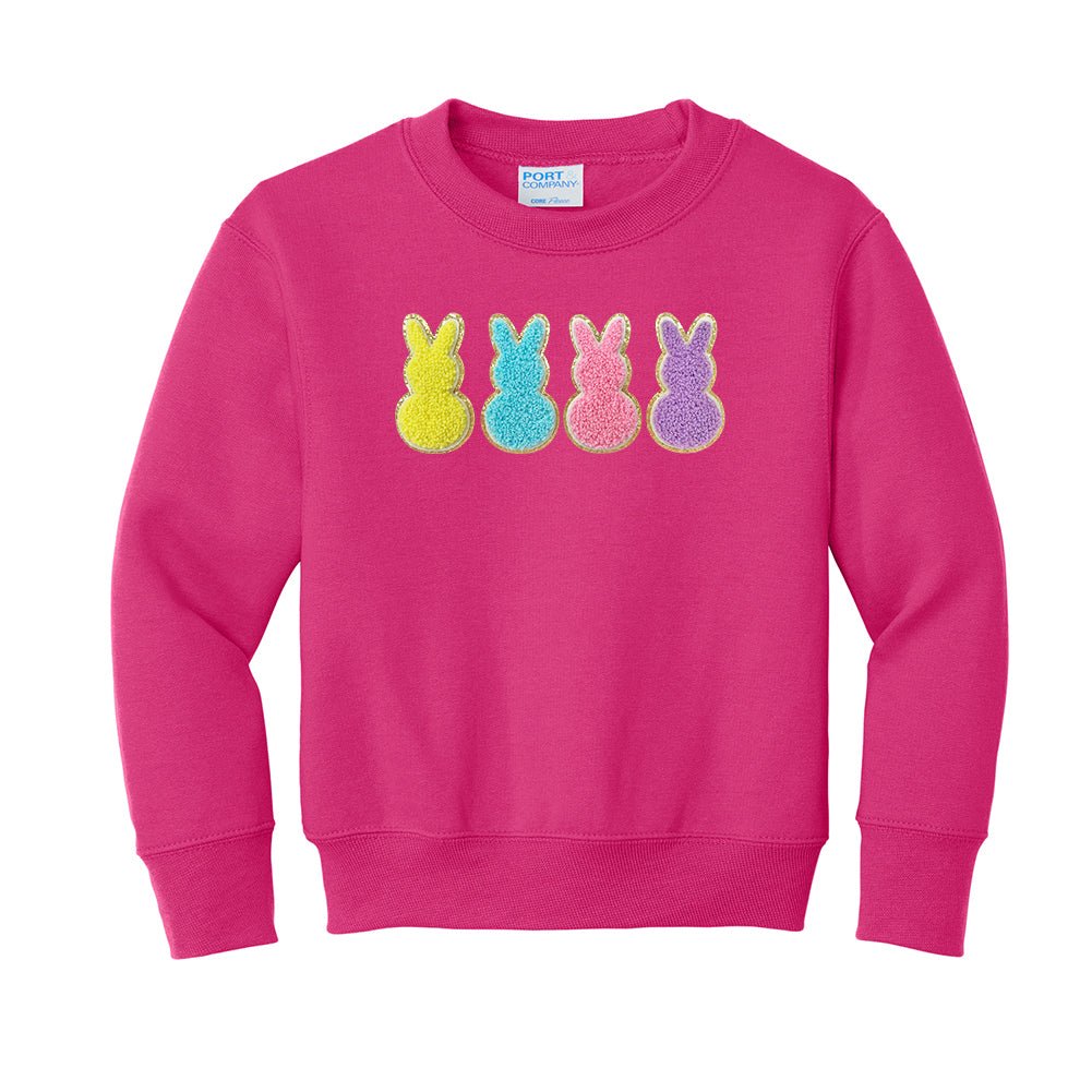 Kids Peeps Letter Patch Crewneck Sweatshirt
