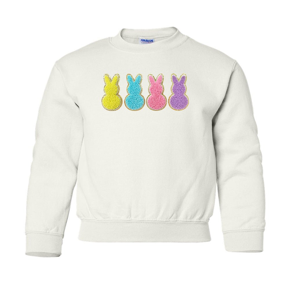Kids Peeps Letter Patch Crewneck Sweatshirt
